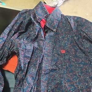 Cinch Blue Paisley Dress Shirt